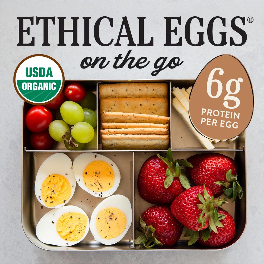 Vital Farms Organic Pasture-Raised Hard-Boiled Eggs Resealable Bag, 6 Ct