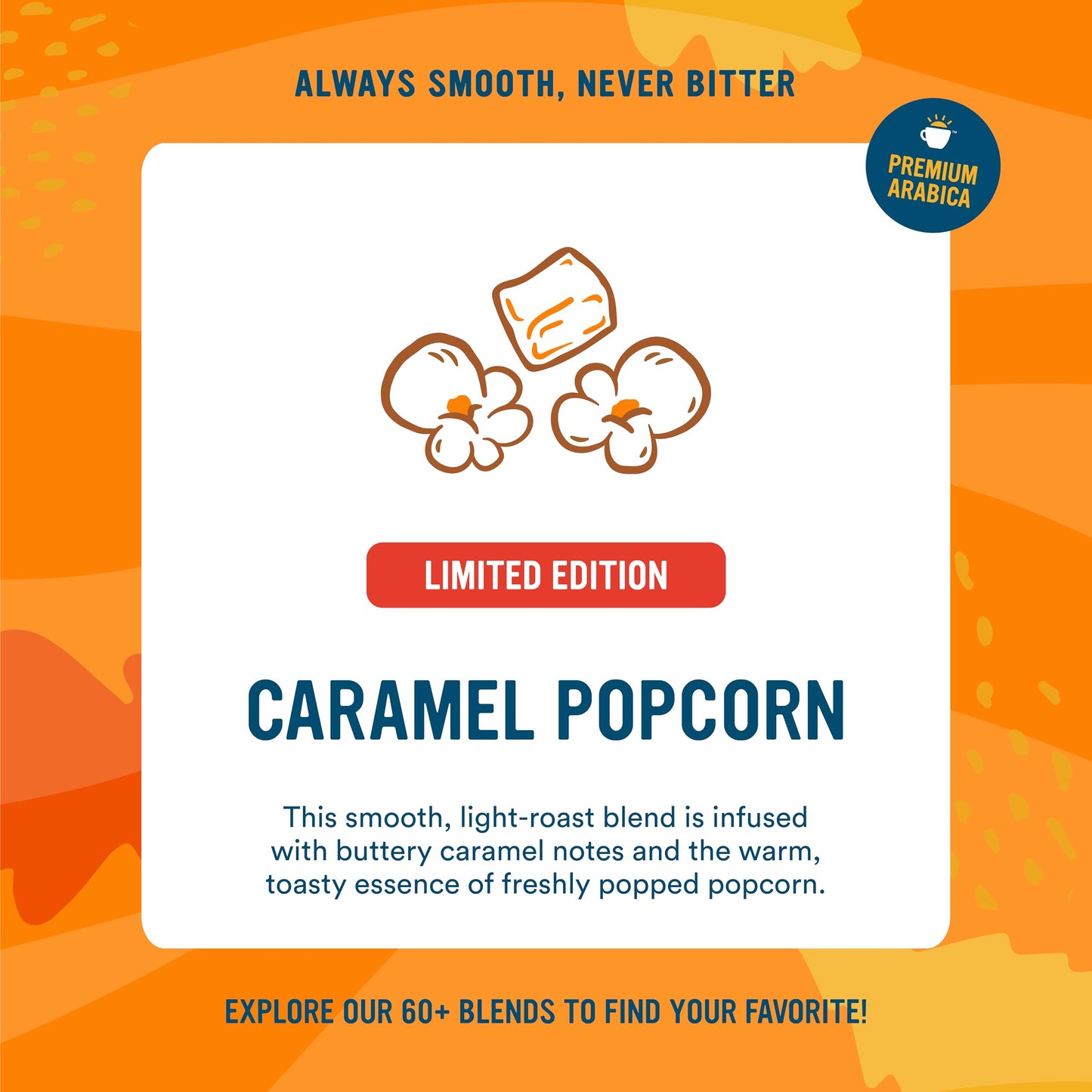 Camerons Coffee Single Serve Pods  Caramel Popcorn  Smooth Flavored Coffee  Sustainable  Small-batch Roasted  12 Count (Pack of 6)