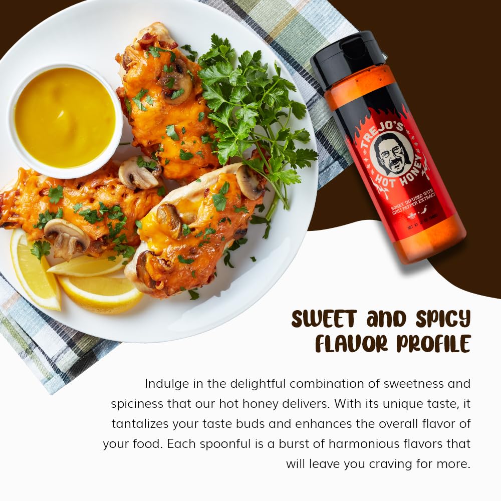 Trejos Tacos Hot Honey Sauce | Sweet & Spicy | 12 Ounce (Pack of 6) | Gluten Free