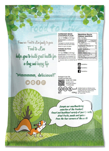 Food To Live Garbanzo Bean Flour, 8 Pounds Finely Milled Chickpea Flour, Raw, Vegan, Kosher, Bulk, Good Source Of Protein, Fiber
