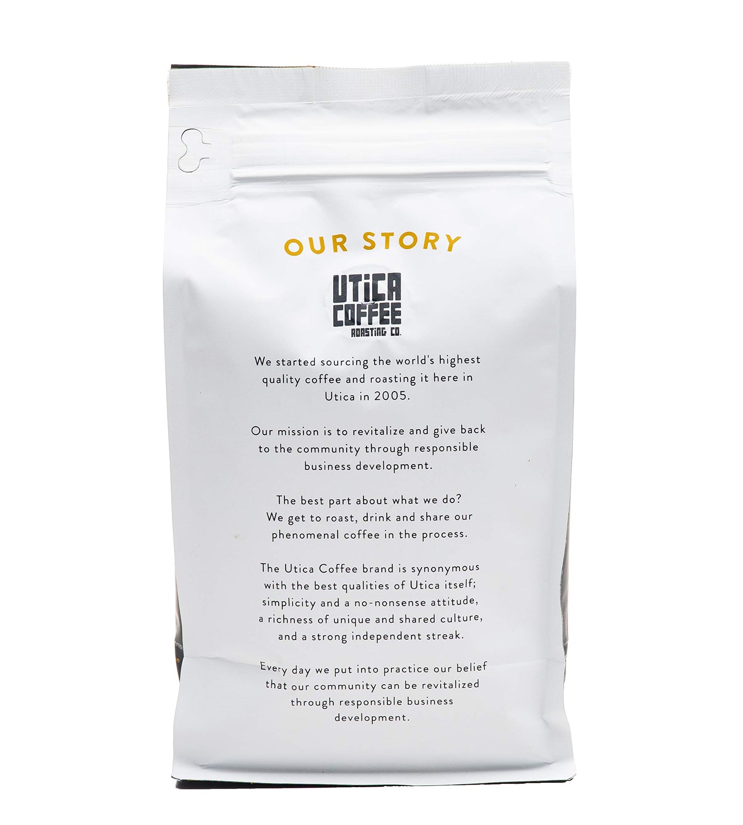 Utica Coffee Roasting Co. The Art Of Darkness | Specialty Dark Roasted Ground Coffee | 16 Oz Reclosable Bag