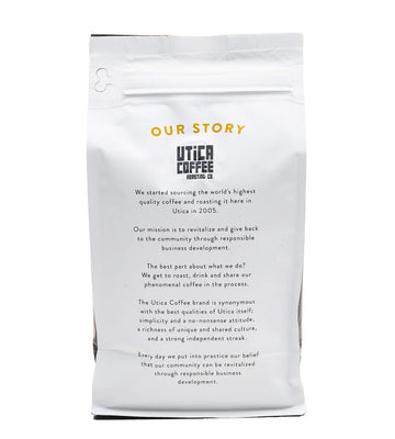 Utica Coffee Roasting Co. The Art Of Darkness | Specialty Dark Roasted Ground Coffee | 16 Oz Reclosable Bag