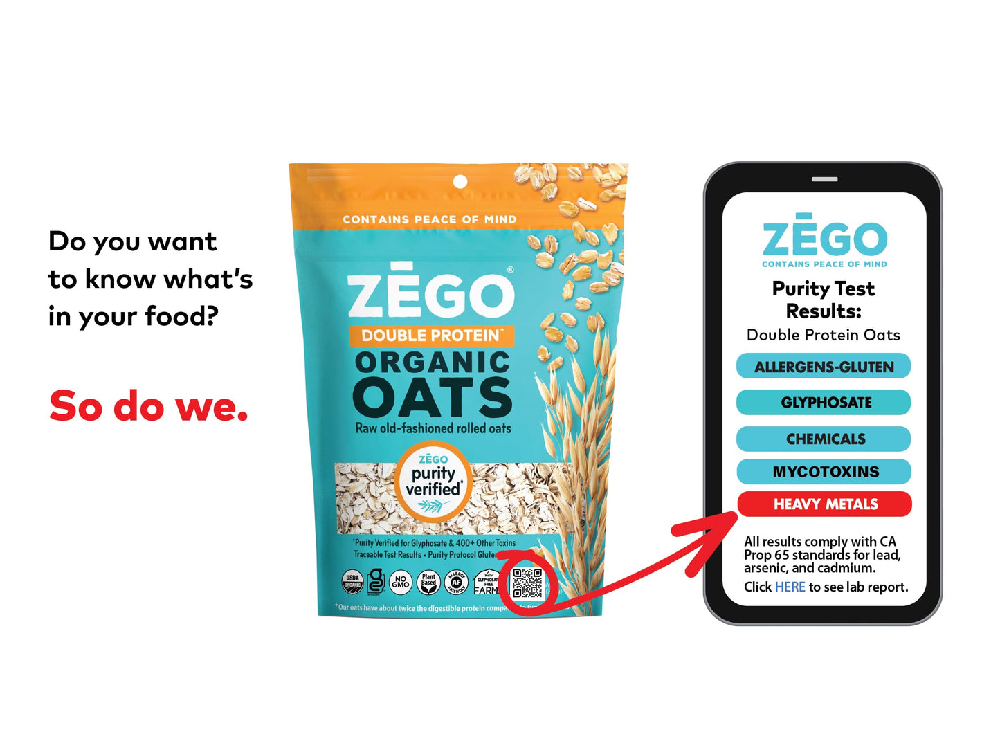 ZEGO Gluten Free Organic Raw Rolled Oats - Double Protein Oatmeal, 14 oz, Cooking Required