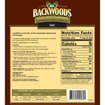 Backwoods Hot Stick Seasoning With Cure Packet