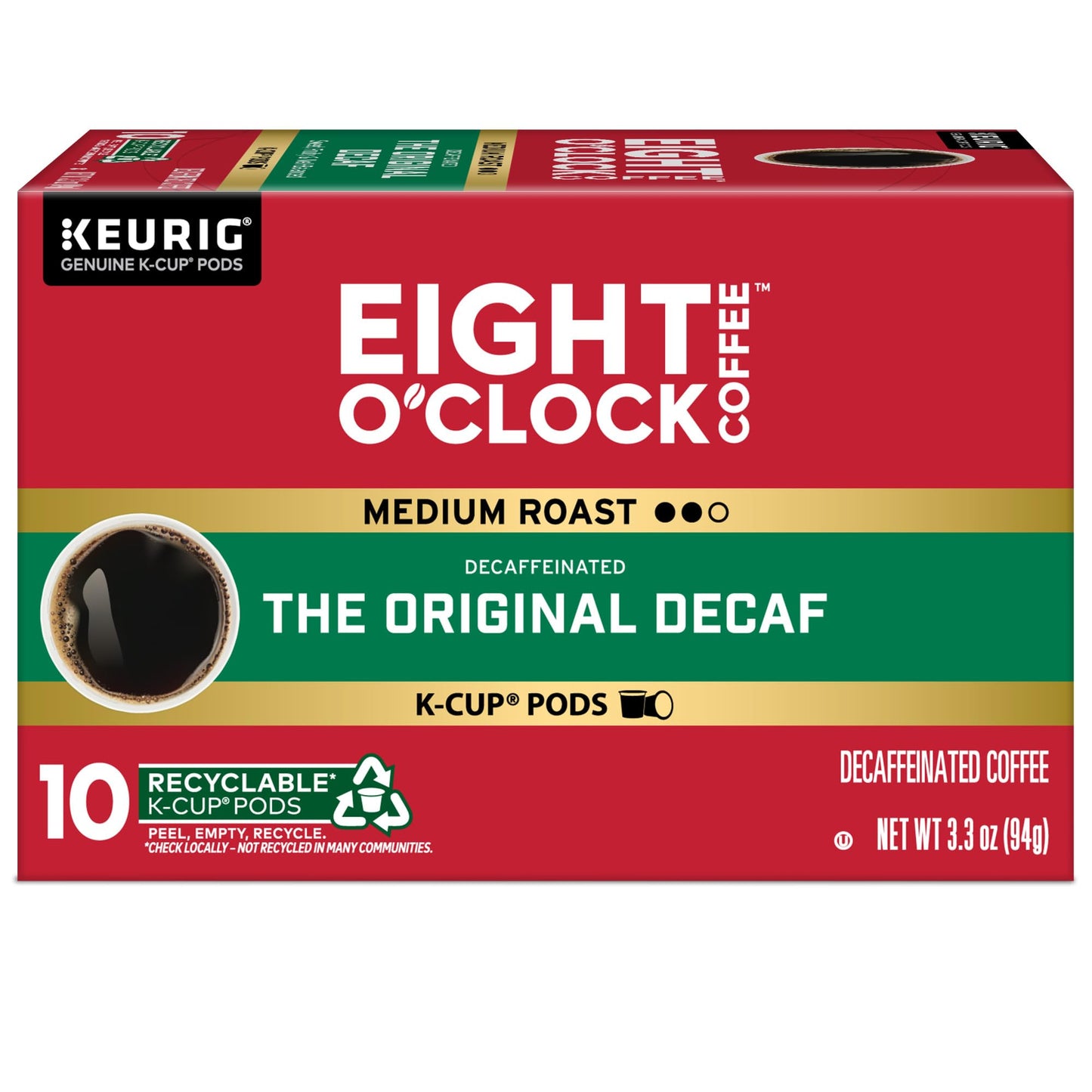 Eight OClock Coffee The Original Decaf  Single-Serve Keurig K-Cup Pods  Medium Roast Coffee Pods  60 Count