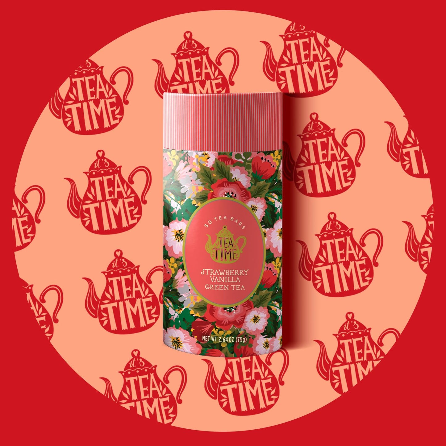 LIFE PLUS STYLE Gourmet Green Tea, Strawberry Vanilla Flavor, 50 Tea Bags, Organic, Caffeinated, Sugar Free, Fruity & Refreshing