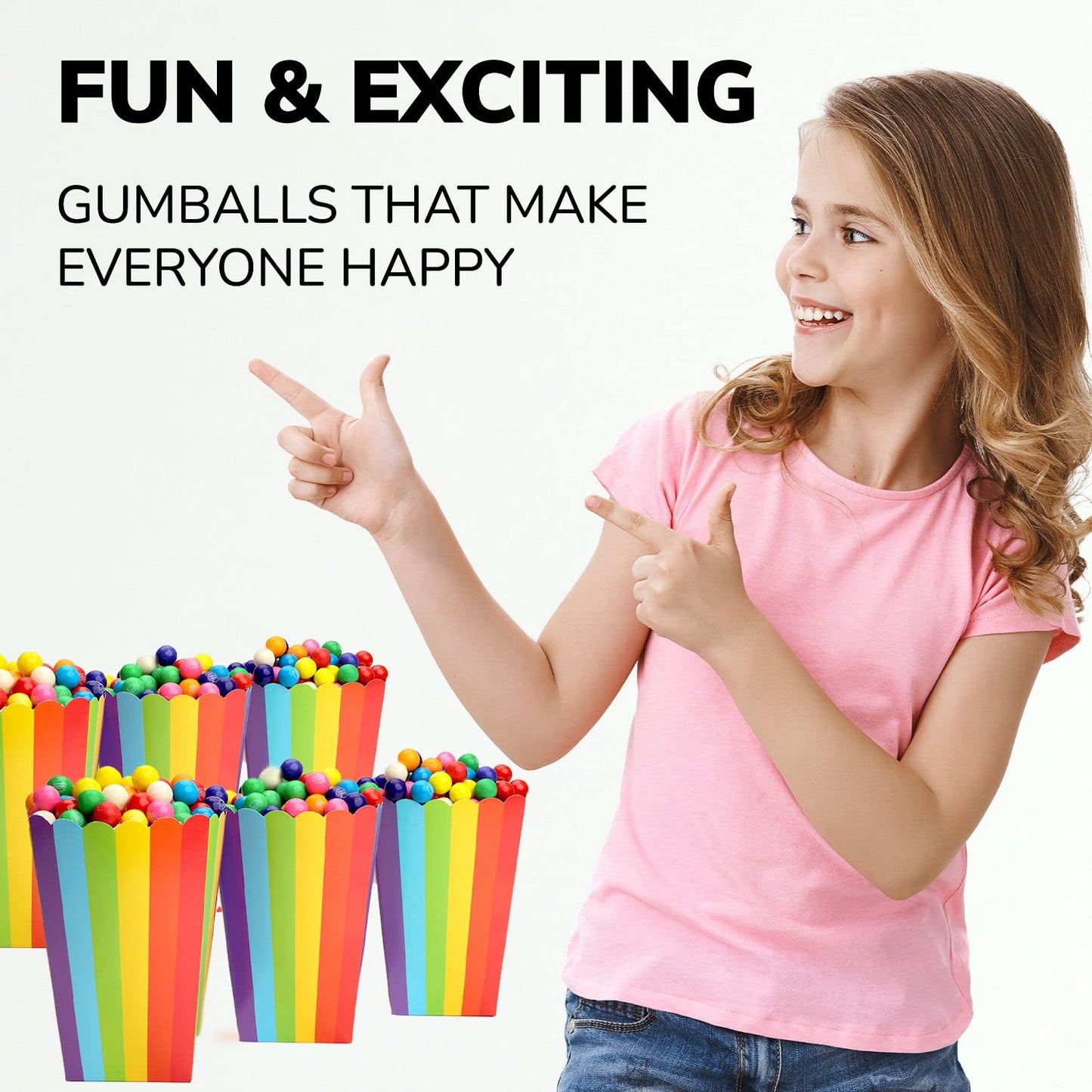 Global Gumball Gumballs for Vending Machine - 110 ct Assorted Bubble Gum Balls, 0.91 Inch, 1.7 LB Bulk Chewing Gum