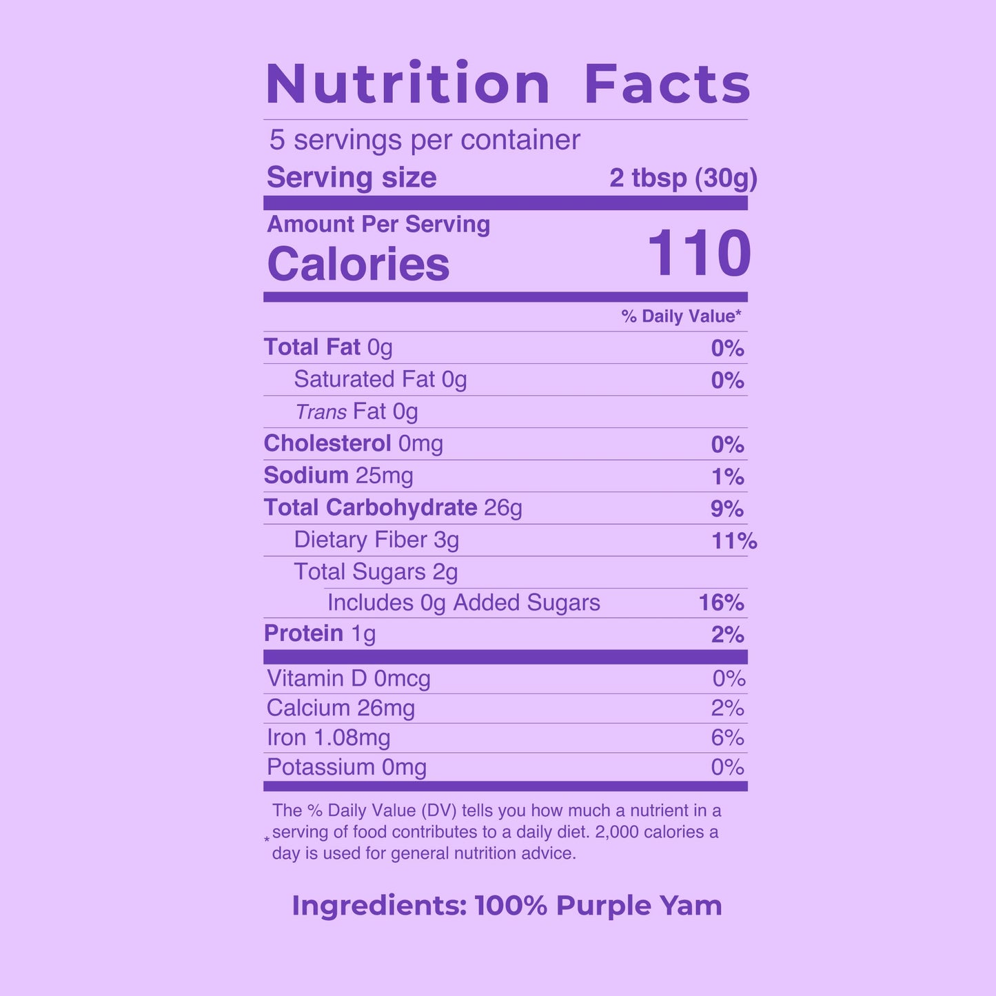 Jans - Natural Ube (Purple Yam) Powder - 5 Oz