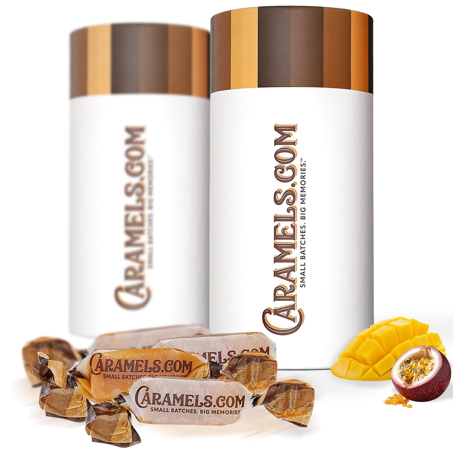 Caramels.com | Mango Caramel and Passionfruit Caramel Flavor | Duo Pack | Individually Wrapped