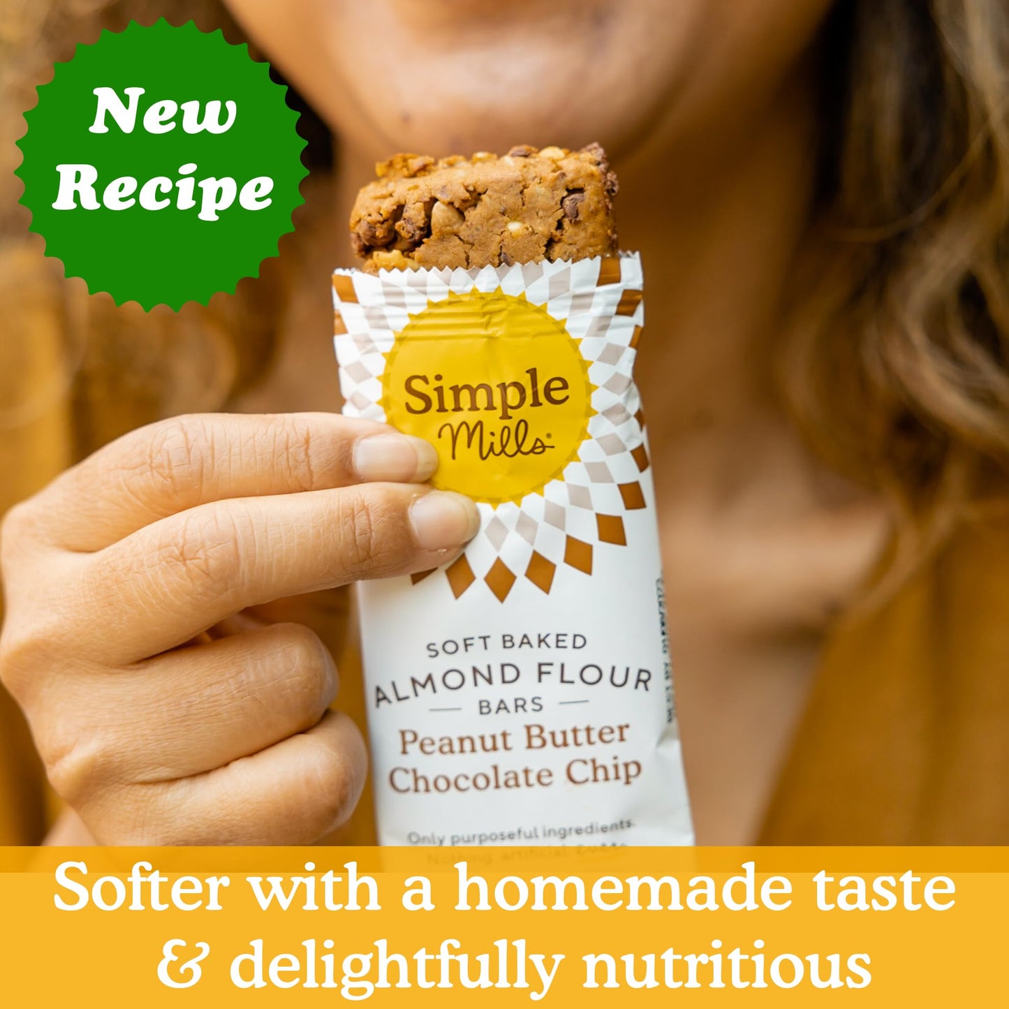 Simple Mills Almond Flour Snack Bars, Peanut Butter Chocolate Chip - Gluten Free, Made With Organic Coconut Oil, Breakfast Bars,