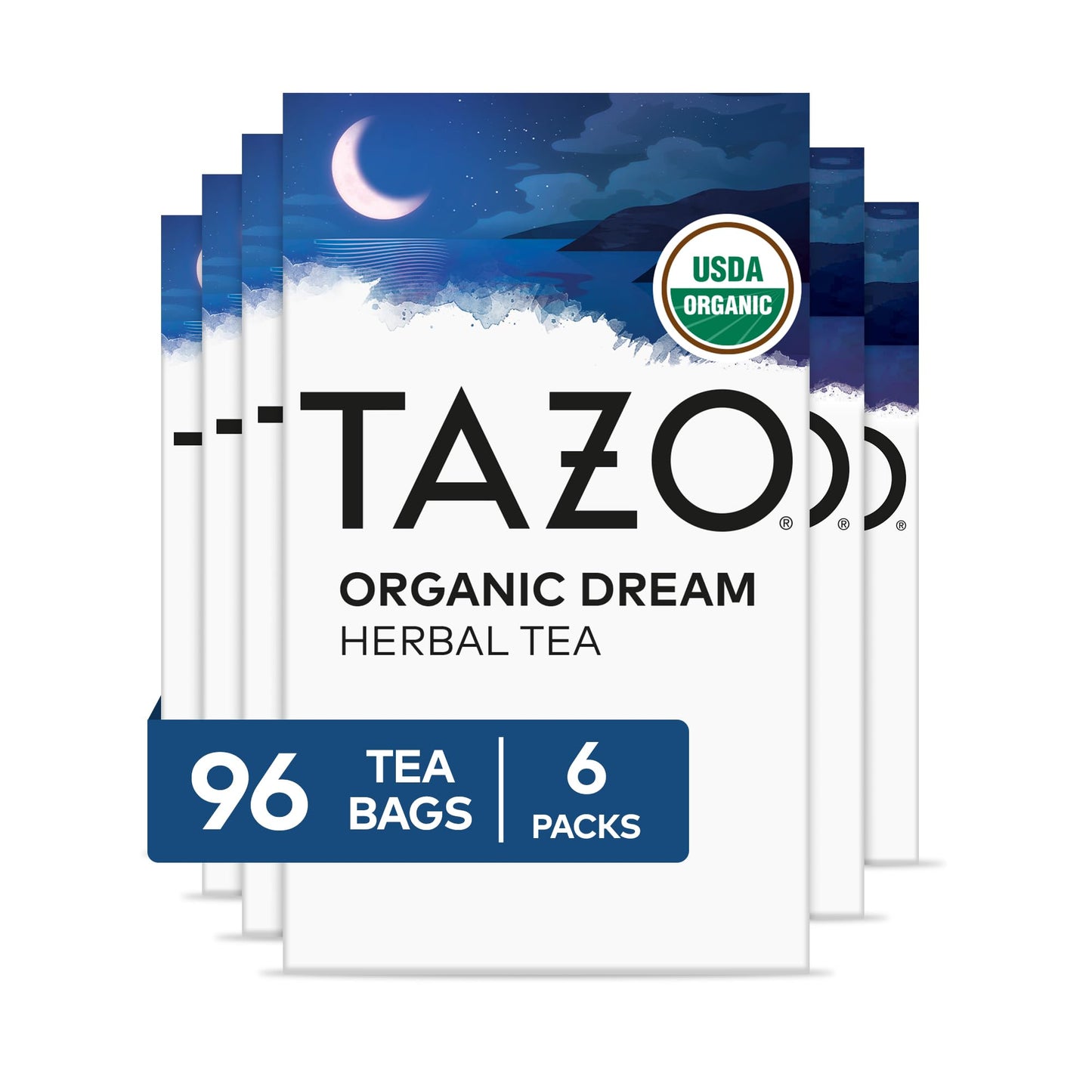 TAZO Organic Herbal Tea Bags, Caffeine-Free Chamomile Lavender Blend, 96 Total Bags (16ct - Pack of 6)