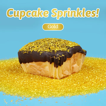 Edible Gold Sprinkles, Sanding Sugar, 150G, Sprinkles For Cupcake Decorating, Cookies Cake Toppers & Cupcake Decoration, Ice Cre