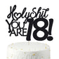 18 Birthday Cake Toppers-Black Glitter, Funny 18Th Cake Topper For Men,18 Cake Topper For Women, 18Th Birthday Decorations,18Th