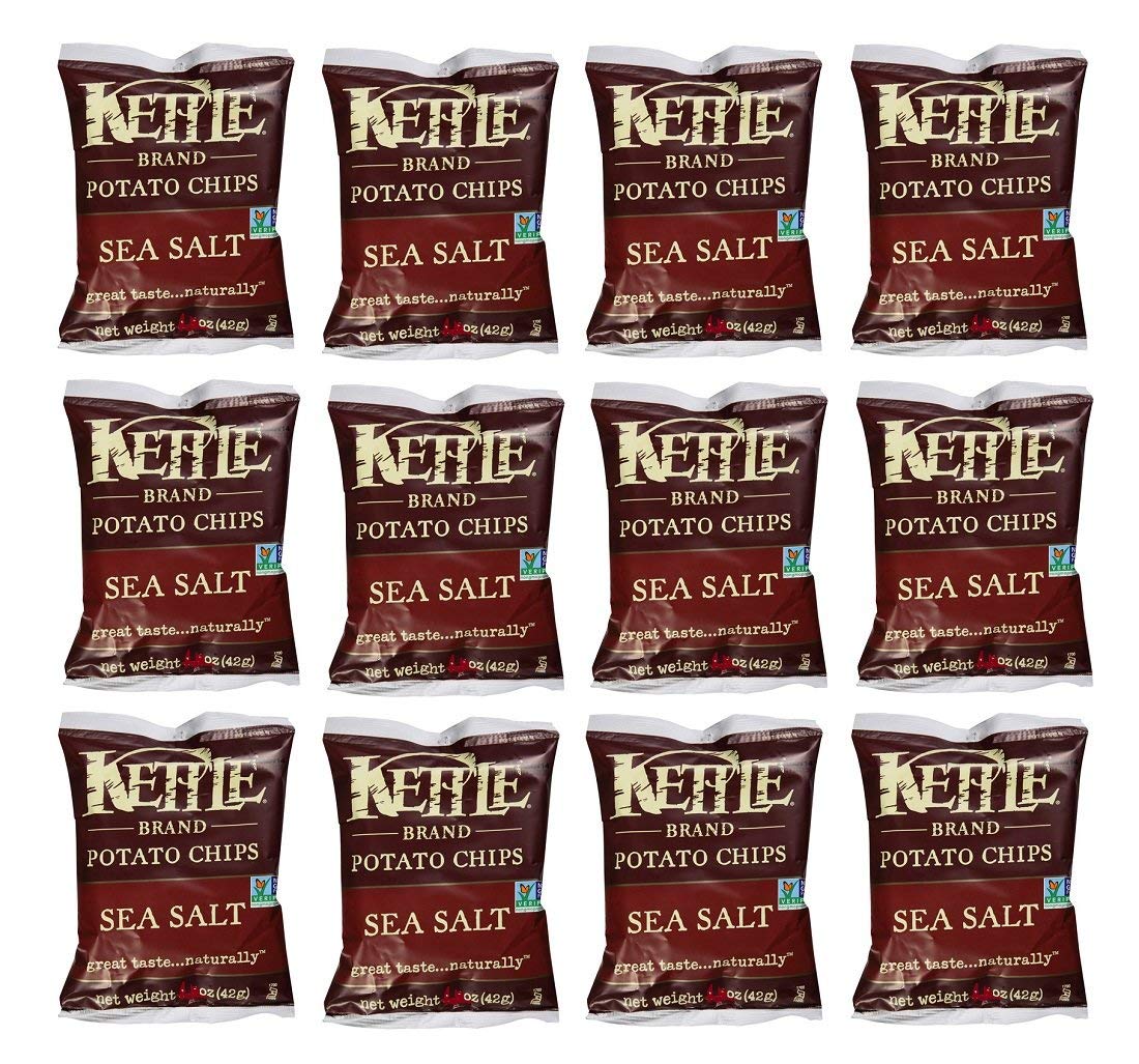 Kettle Brand Potato Chips, Sea Salt, 2-Ounce Bags (12 Count)