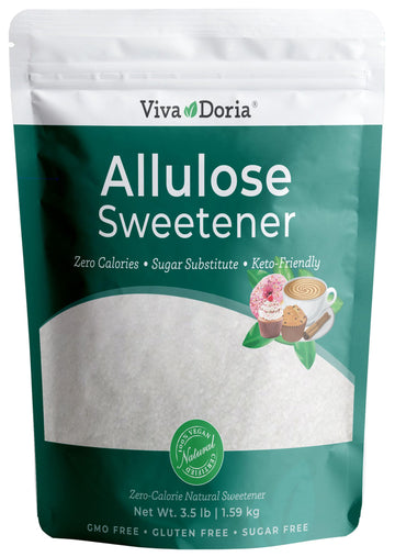Viva Doria Allulose Sweetener, 3.5 lb (1.59 kg) | Zero Calorie Sugar Substitute | Great for Coffee, Tea, Cooking and Baking | Ke