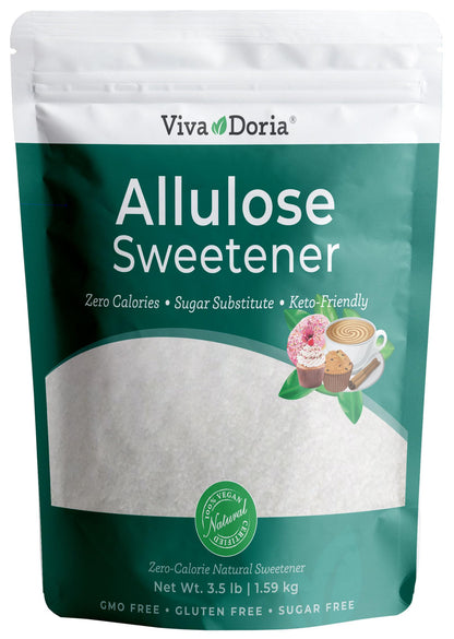 Viva Doria Allulose Sweetener, 3.5 lb (1.59 kg) | Zero Calorie Sugar Substitute | Great for Coffee, Tea, Cooking and Baking | Ke