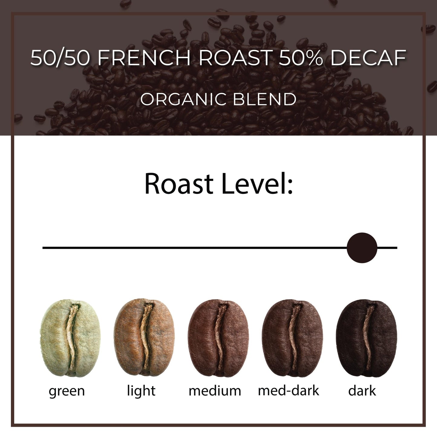 The Bean Organic Coffee Company French Roast 50% Decaf Whole Bean Coffee, 16-Ounce Bag (Pack of 2), USDA Organic Certified
