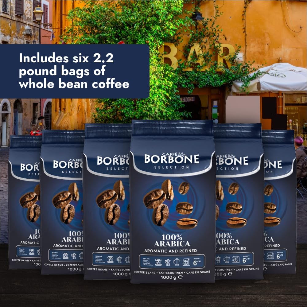 Caff Borbone Whole Bean Coffee, 100% Arabica, Medium Espresso Roast - Freshly Roasted And Packaged In Italy - 2.2 Pound (Pack Of
