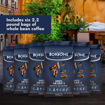 Caff Borbone Whole Bean Coffee, 100% Arabica, Medium Espresso Roast - Freshly Roasted And Packaged In Italy - 2.2 Pound (Pack Of