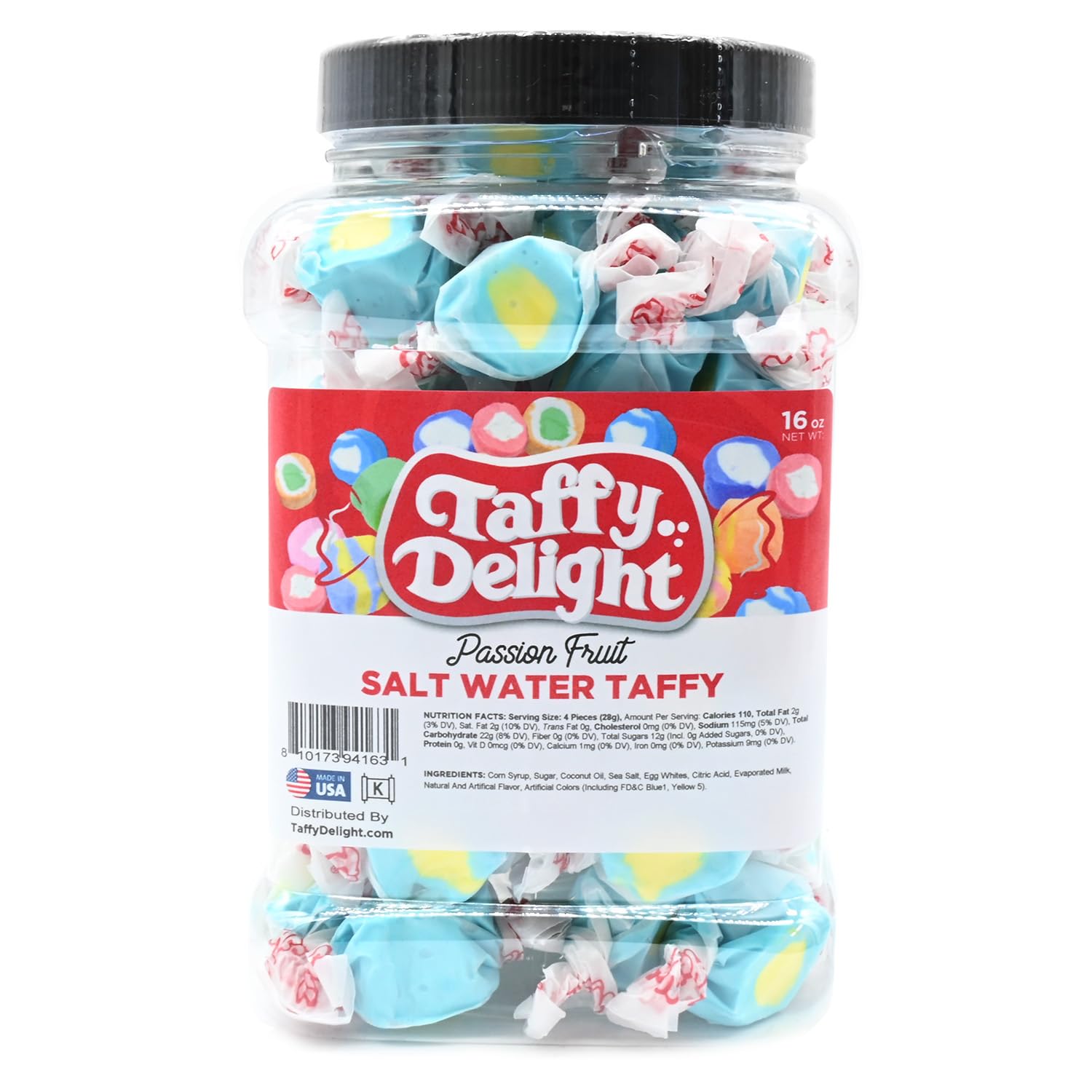 Taffy Delight Salt Water Taffy (16oz, Passion Fruit)