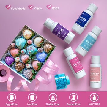 Oil Based Food Coloring For Chocolate - 30 Milliliters Upgraded Pink Oil Food Color For Baking Cake Decorating, Edible Food Dye