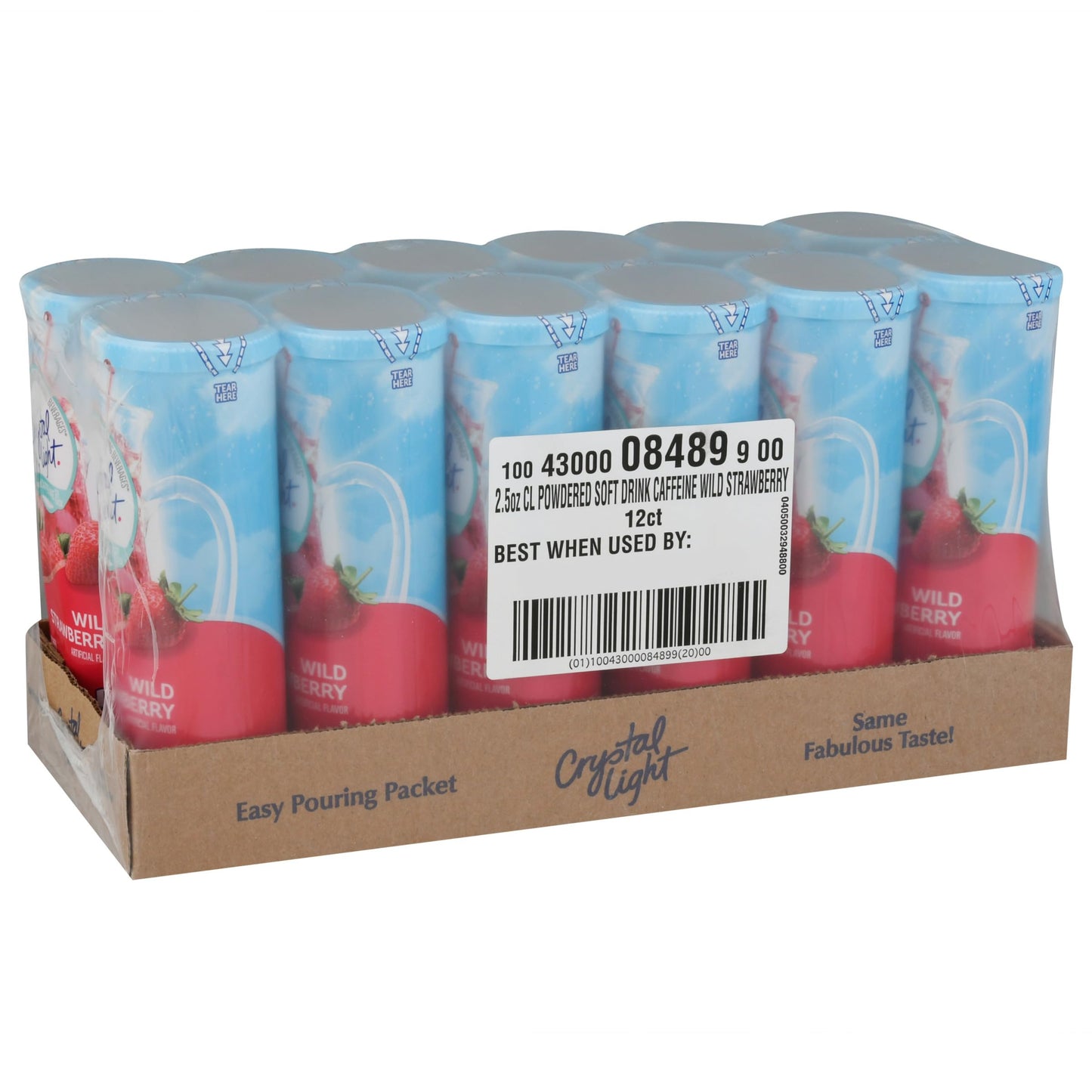 Crystal Light Sugar-Free Energy Drink Mix, Wild Strawberry, 2.53 oz (Pack of 12)