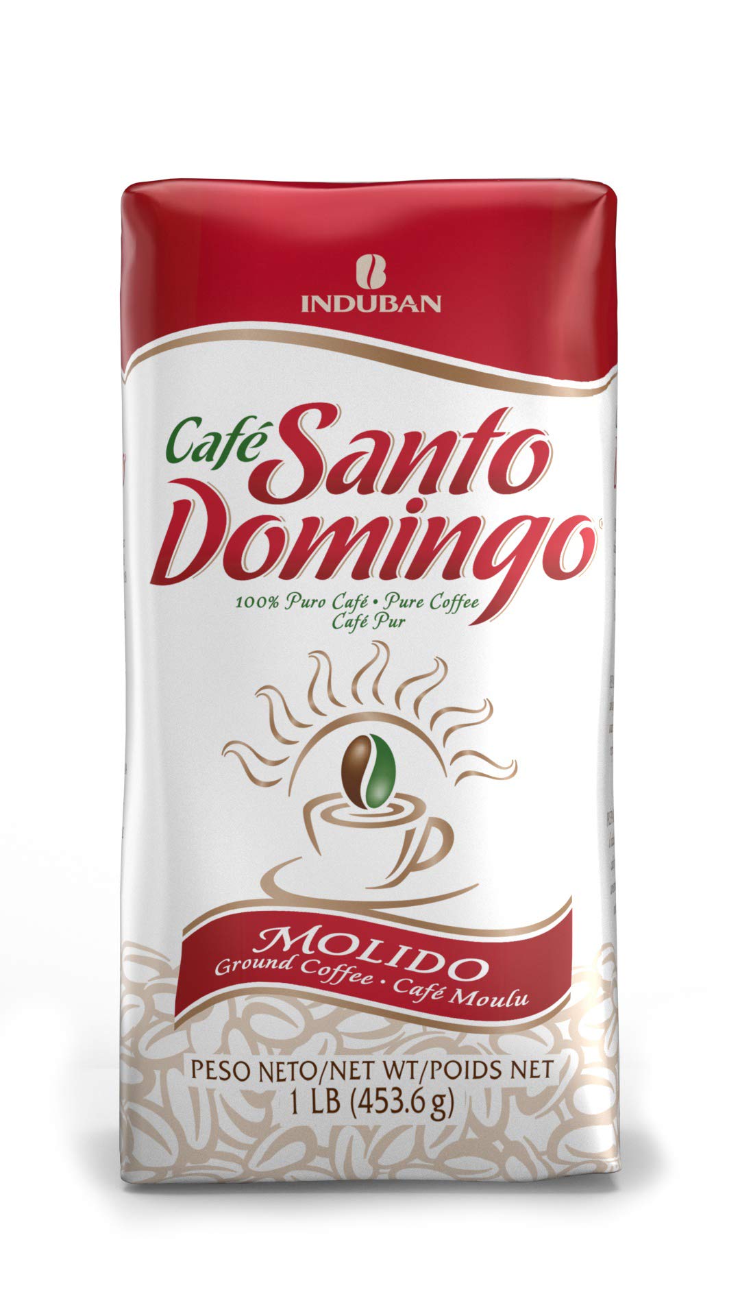 Café Santo Domingo Ground Coffee, 16 oz Bag, Dominican Republic, Pack of 3