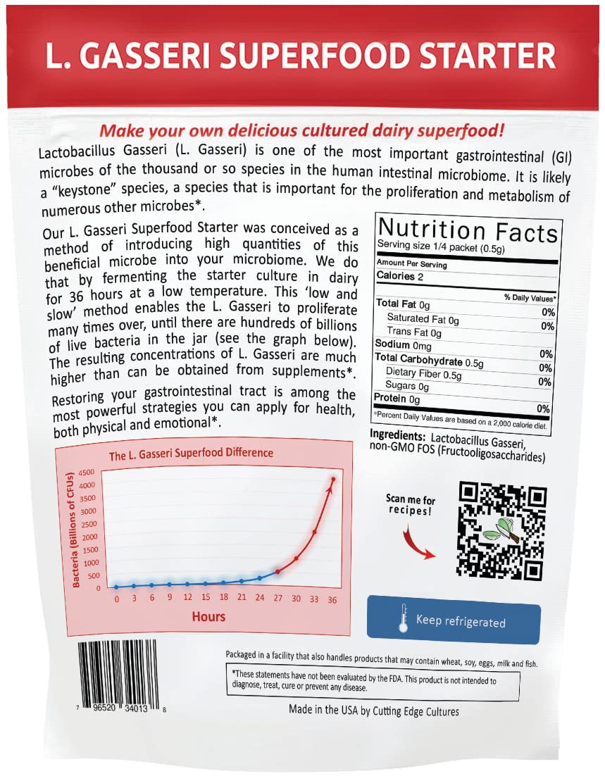 Cutting Edge Cultures L. Gasseri ProBiotic Yogurt Starter Culture - 4 Pouches