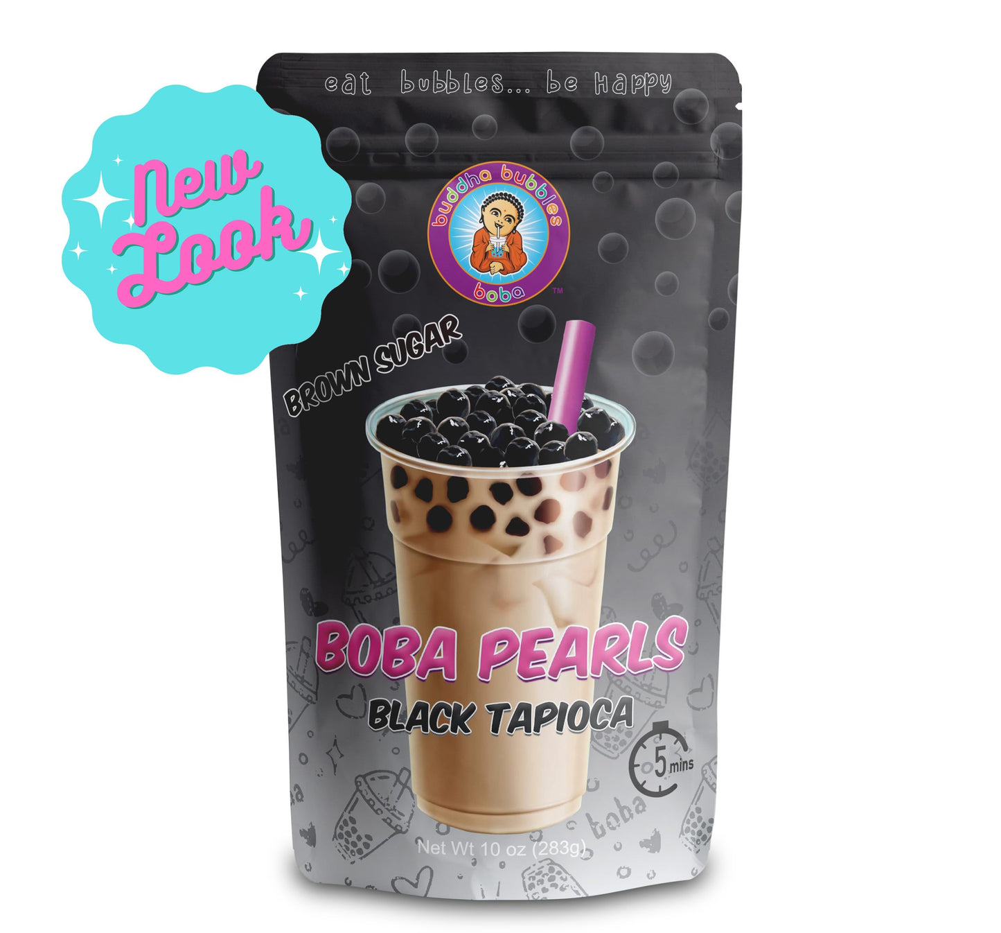 Buddha Bubbles Boba Quick Cook Tapioca Boba Pearls, Black, 10 Ounce (Pack of 1)