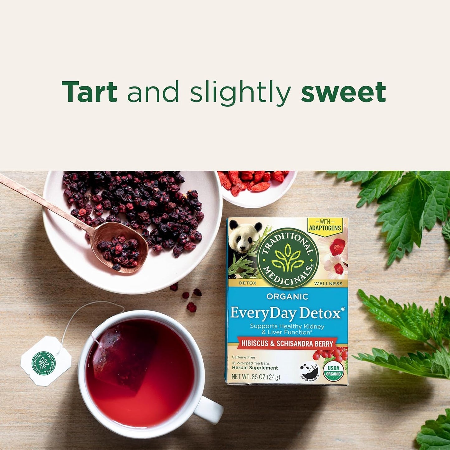 Traditional Medicinals Tea  Organic Everyday Detox Schisandra Berry  Supports Healthy Liver Function  Detox  16 Tea Bags (Pack of 2)