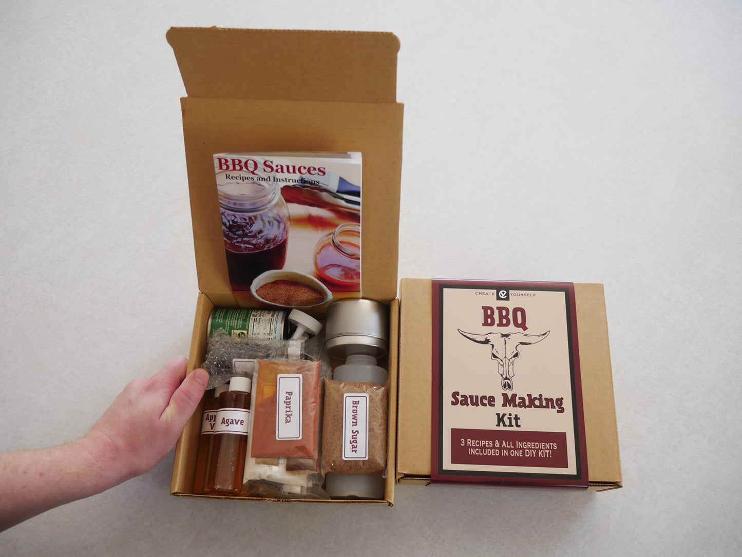Create Yourself BBQ Sauce Making Kit - Complete DIY Set with Recipes, Ingredients, Containers, and Labels