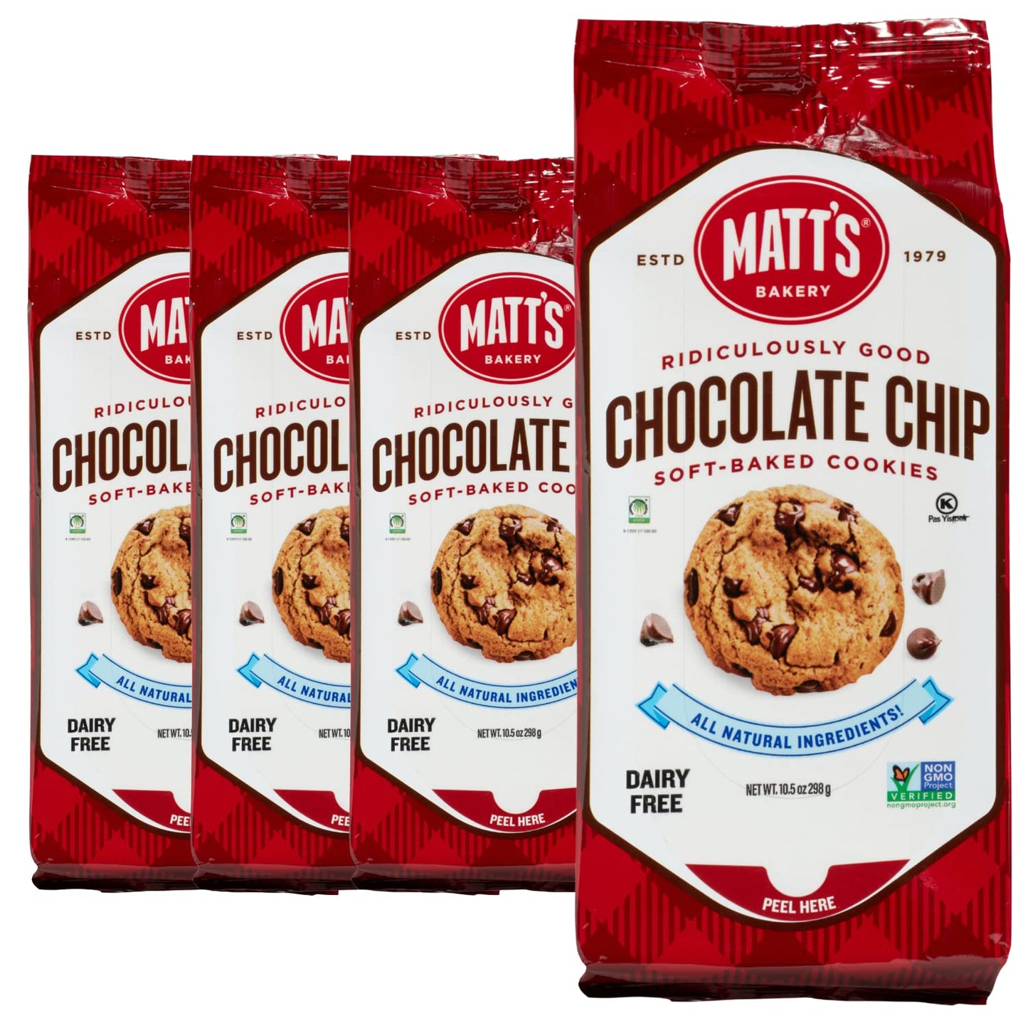 Matt'S Bakery | Chocolate Chip Cookies | Soft-Baked, Non-Gmo, All-Natural Ingredients; 4 Bags (10.5Oz Each)