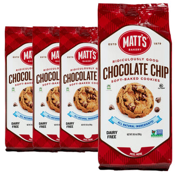 Matt'S Bakery | Chocolate Chip Cookies | Soft-Baked, Non-Gmo, All-Natural Ingredients; 4 Bags (10.5Oz Each)