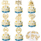 Diyasy 8 Pcs Gold Happy Birthday Cake Toppers,Acrylic Cake Toppers Set Double-Sided Glitter Cake Decoration For Children And Adu