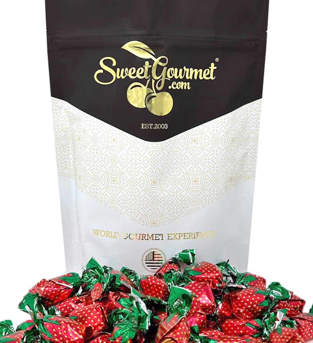Sweetgourmet Arcor Strawberry Bon Bons Buds Filled Hard Candy  2 Pounds
