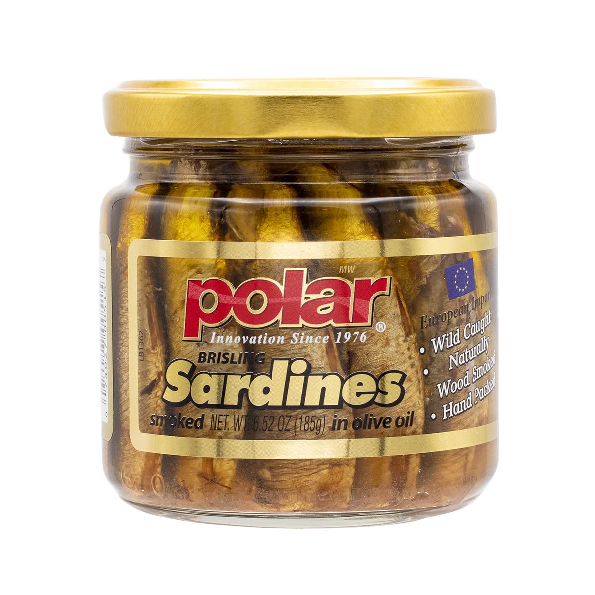 MW Polar Naturally Alder Wood Smoked Brisling Sardines in Olive Oil  6.5oz Jar (Pack of 12) | Kosher Friendly  Wild-Caught  Hand-Packed  High in Omega-3  Keto  Paleo  Gluten-Free  Non-GMO