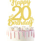 20 Birthday Cake Toppers-Gold Glitter, Twenty Cake Topper, 20 Cake Toppers, 20Th Birthday Decorations,20Th Birthday Cake Topper,