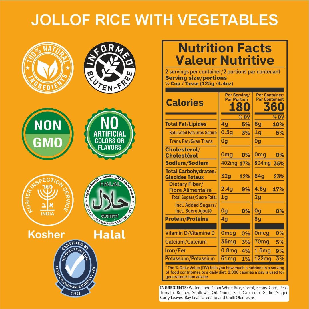 Eat Regal Jollof Rice with Vegetables, 8.8 Ounce, Pack of 6