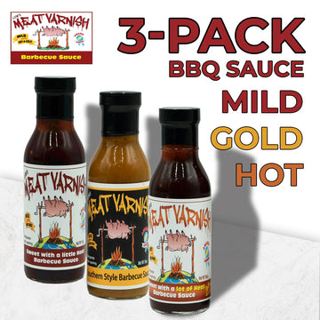 Lems Meat Varnish BBQ Sauce - Gluten Free, Award Winning, 15 oz Bottle, Variety Pack of 3