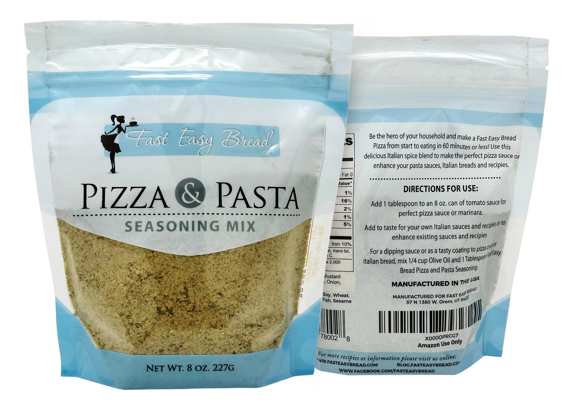 Fast Easy Bread Authentic Italian Pizza & Pasta Seasoning Blend | Elevate Your Recipes with the Perfect Mix of Herbs and Spices 