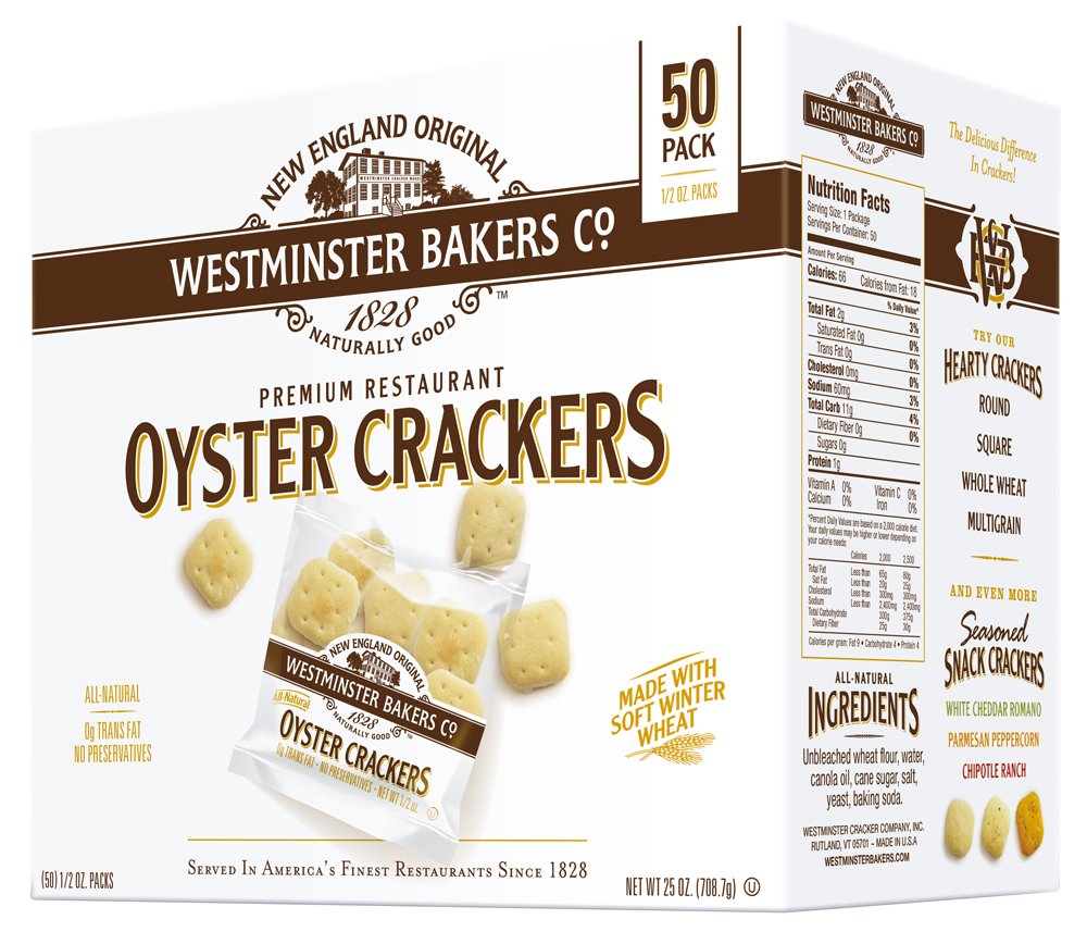 WESTMINSTER BAKERS CO. Premium Oyster Crackers, 0.5 Ounce (Pack of 50), Model 75000
