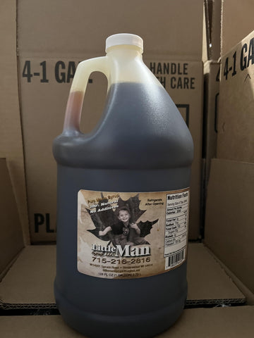 Little Man Syrup 100% Pure Wisconsin Maple Syrup Grade B Dark Robust Taste 128 Fl Oz Gallon