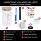 SAGOOITS Sourdough Starter Kit, 34oz Glass Jar, Reusable Set with 7 Tools, Blue, Upgraded-01 Model