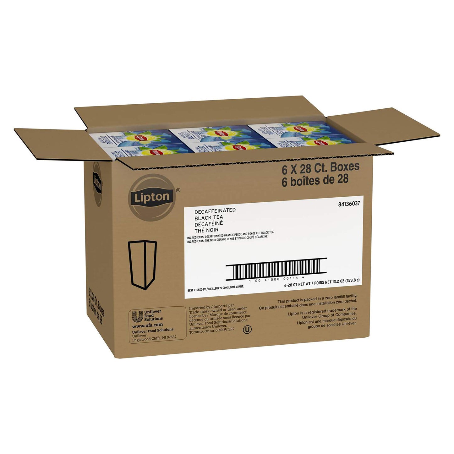 Lipton Decaffeinated Tea Bags - 28 Count (Pack of 6)