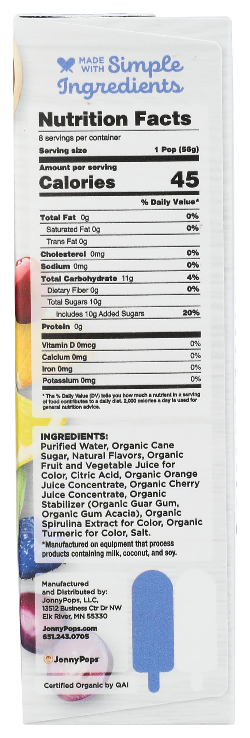 Jonnypops Organic Rainbow Fruit Stacks, 14.8 Fz