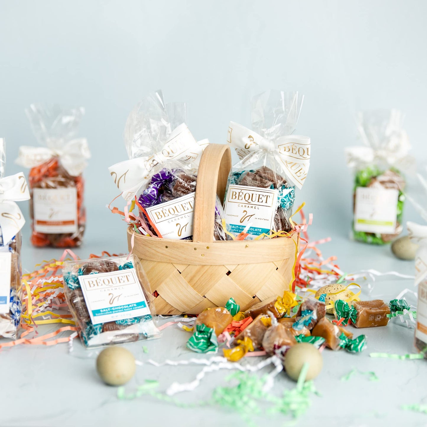 Béquet Caramel - Salt Chocolate Caramel - Caramel Candy Individually Wrapped - Gourmet Caramel Candy - Made In Montana - Kosher (Star-D) And Gluten Free - 8 Oz Gift Bag