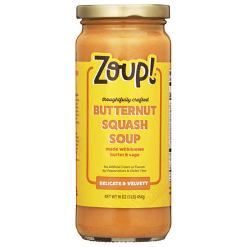 Butternut Squash With Brown Butter & Sage Soup By Zoup! Good, Really Good® - No Artificial Colors Or Flavors, No Preservatives, Gluten Free Butternut Squash, 16 Oz Ready To Serve (1 Pack)