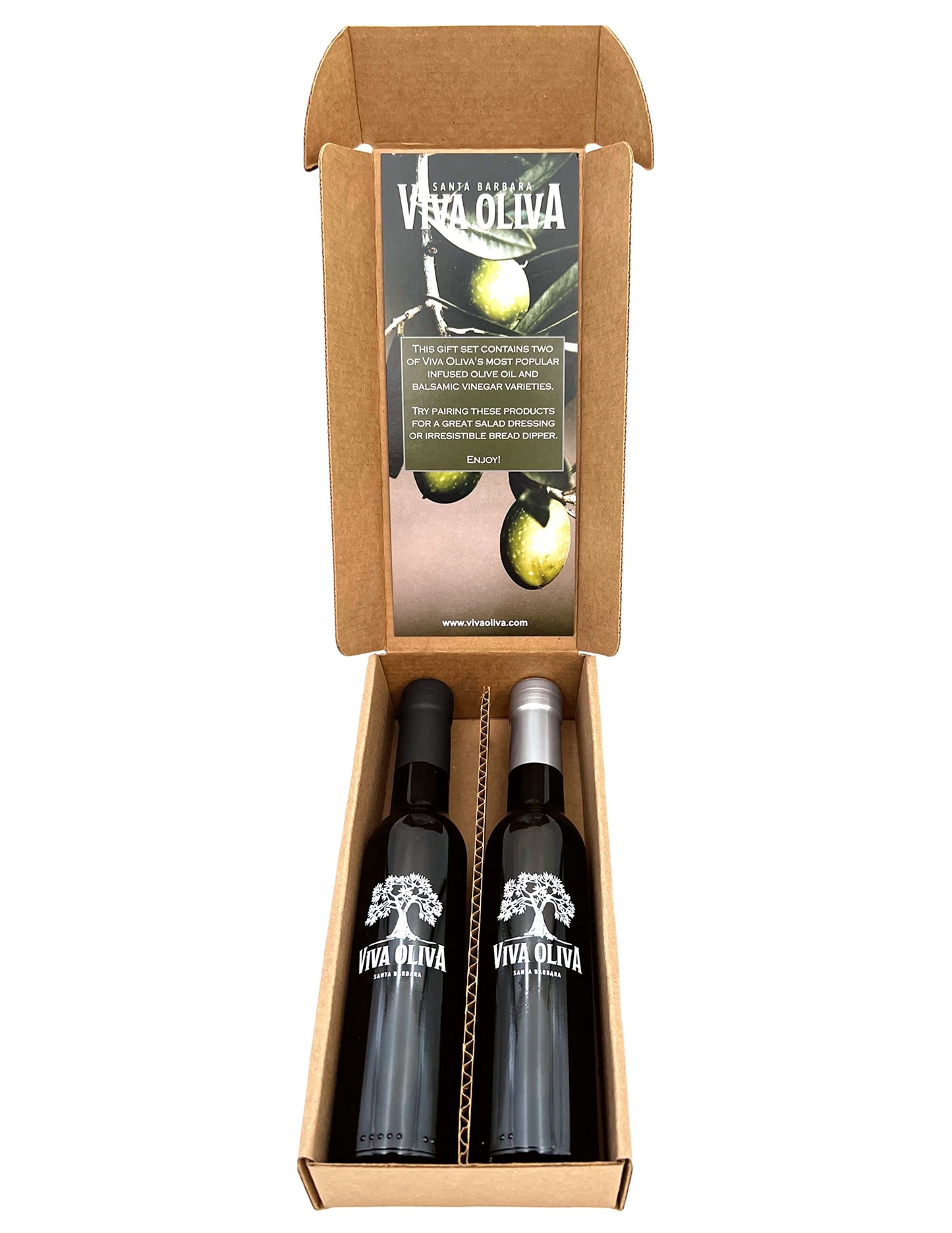 Viva Oliva Two 200Ml (6.8Oz) Variety Gift Set - Wild Mushroom & Sage Infused Olive Oil And Grapefruit White Balsamic Vinegar - Enhanced Quality - 100% Natural
