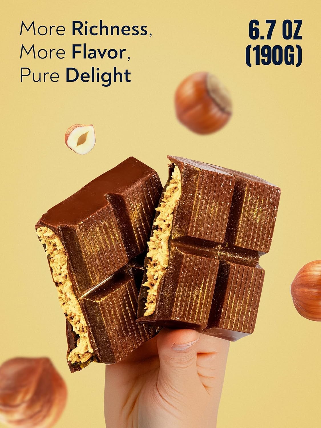 Barbee Dubai Chocolate Bar With Hazelnut And Cruncy Kadaifi | No Palm Oil | No Artificial Colors | Milk Chocolate - Hazelnut 7 Oz (200G)