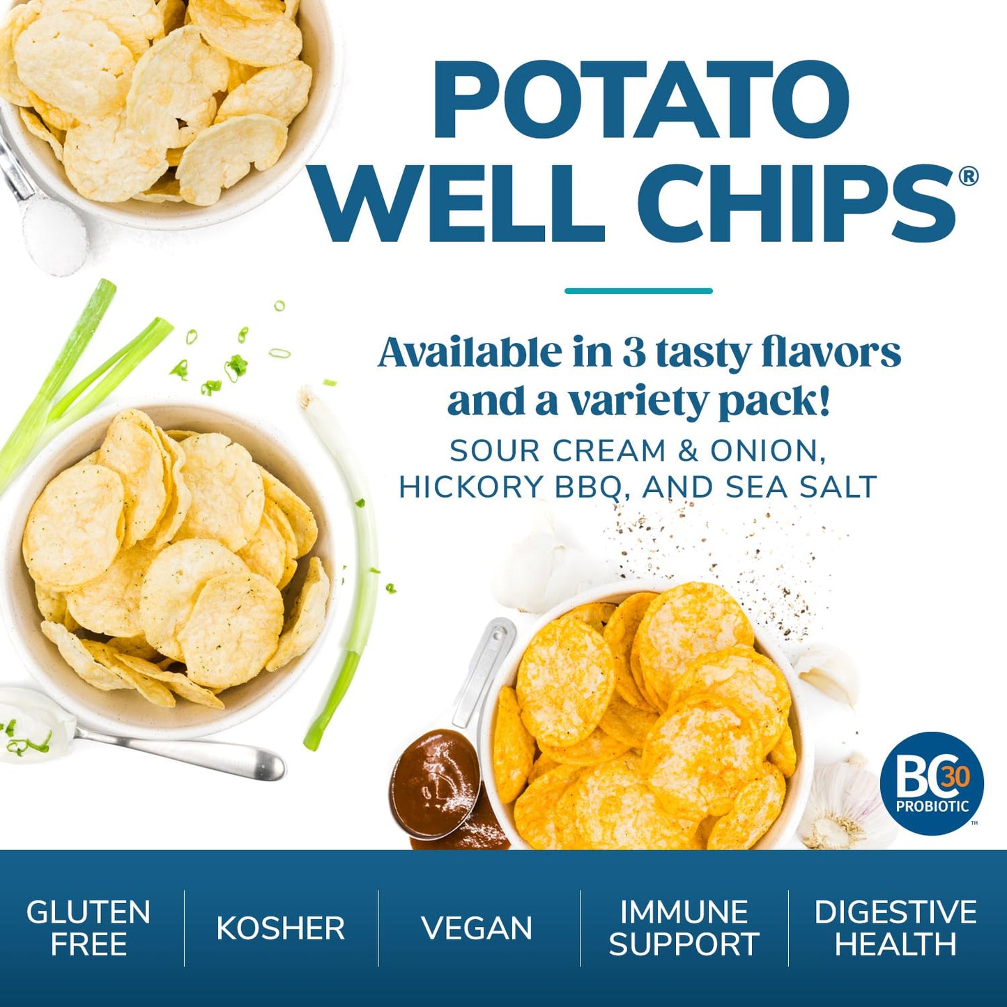 Wonderslim Potato Well Chips, Hickory Barbecue, With Probiotics & Immune Support, Vegan, Gluten Free (7Ct)